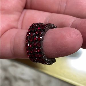 Dark red huggie hoops